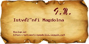 Istvánfi Magdolna névjegykártya